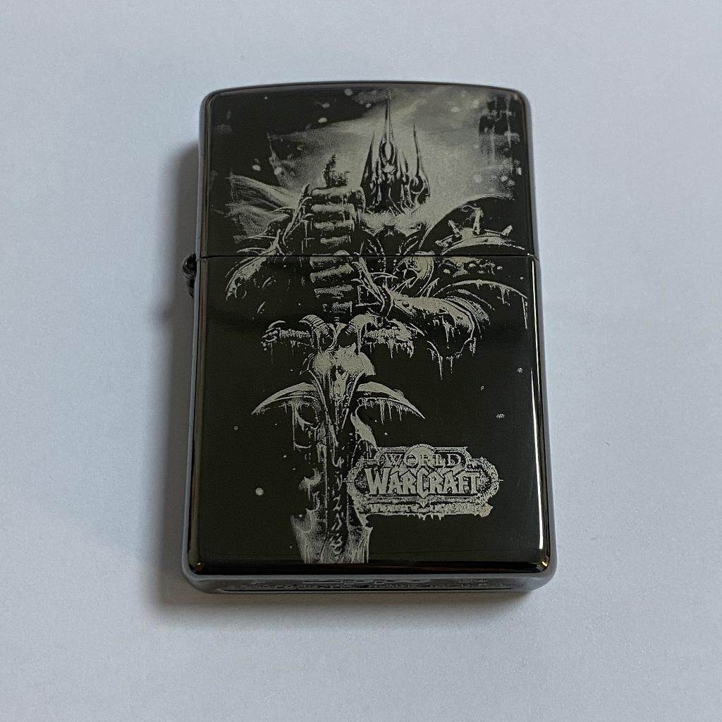 zippo煤油防风打火机正品 黑冰魔兽世界阿尔萨斯巫妖王男生礼物