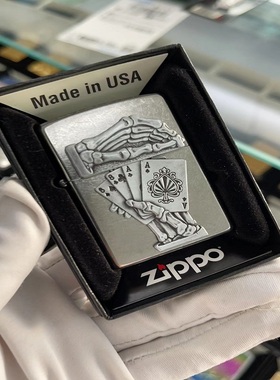 zippo之宝防风打火机正版 花沙扑克惊喜徽章贴章 男士礼物49536