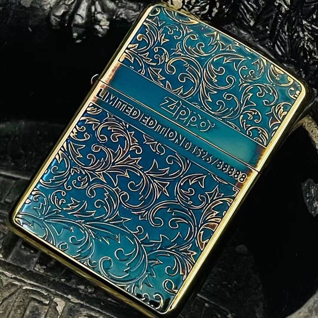 Zippo之宝防风打火机正版双面幸运唐草盔甲熏金限量收藏男友礼物