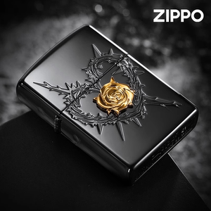ZIPPO正品之宝煤油防风打火机荆棘花开 黑冰摩登之恋送男友礼物