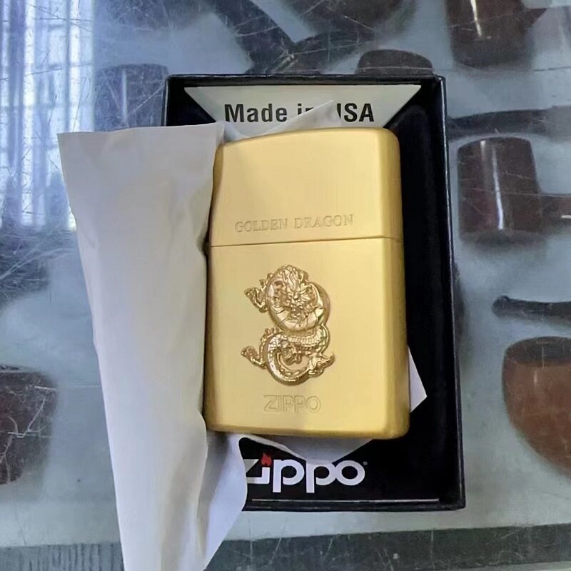 国潮送礼金龙火机zippo铜生肖