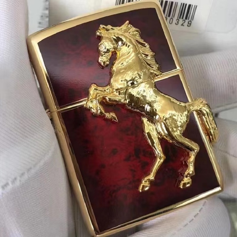 金色送礼日韩版打火机zippo铜