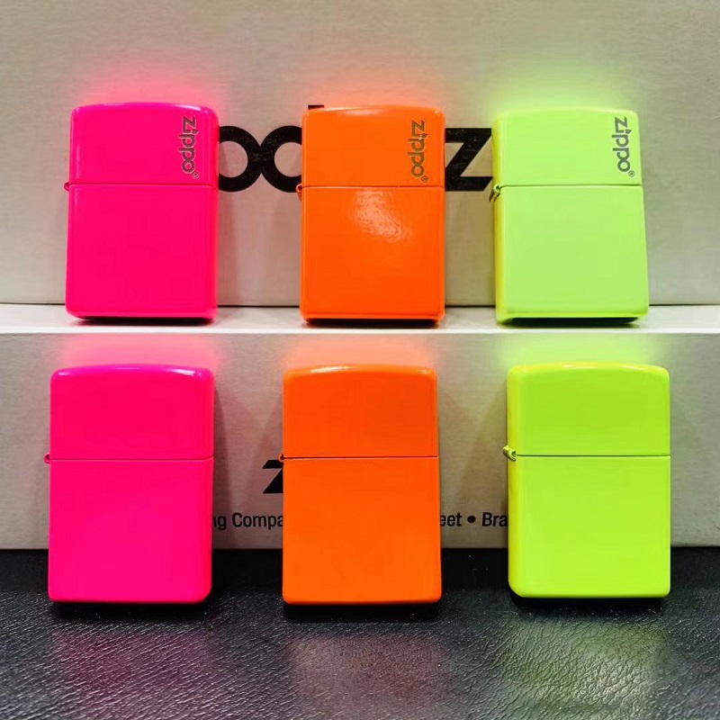 zippo美国芝宝打火机正品哑光漆霓虹红28886 苹果绿28887 橙28888