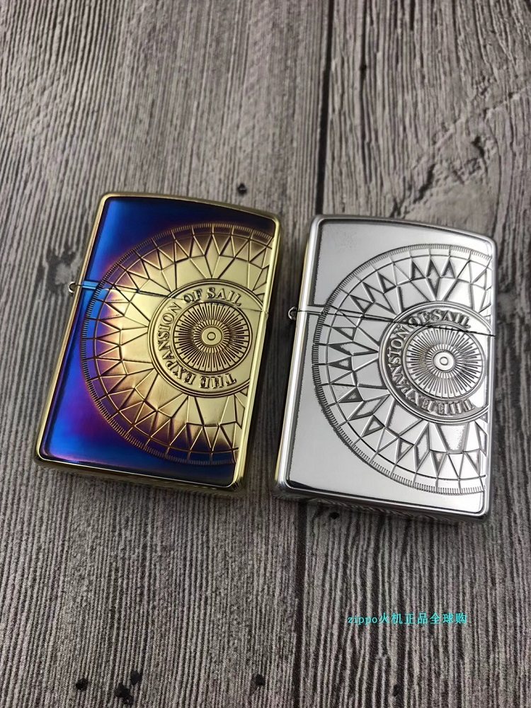 航海圖zippo日版銅送禮熏銅火機