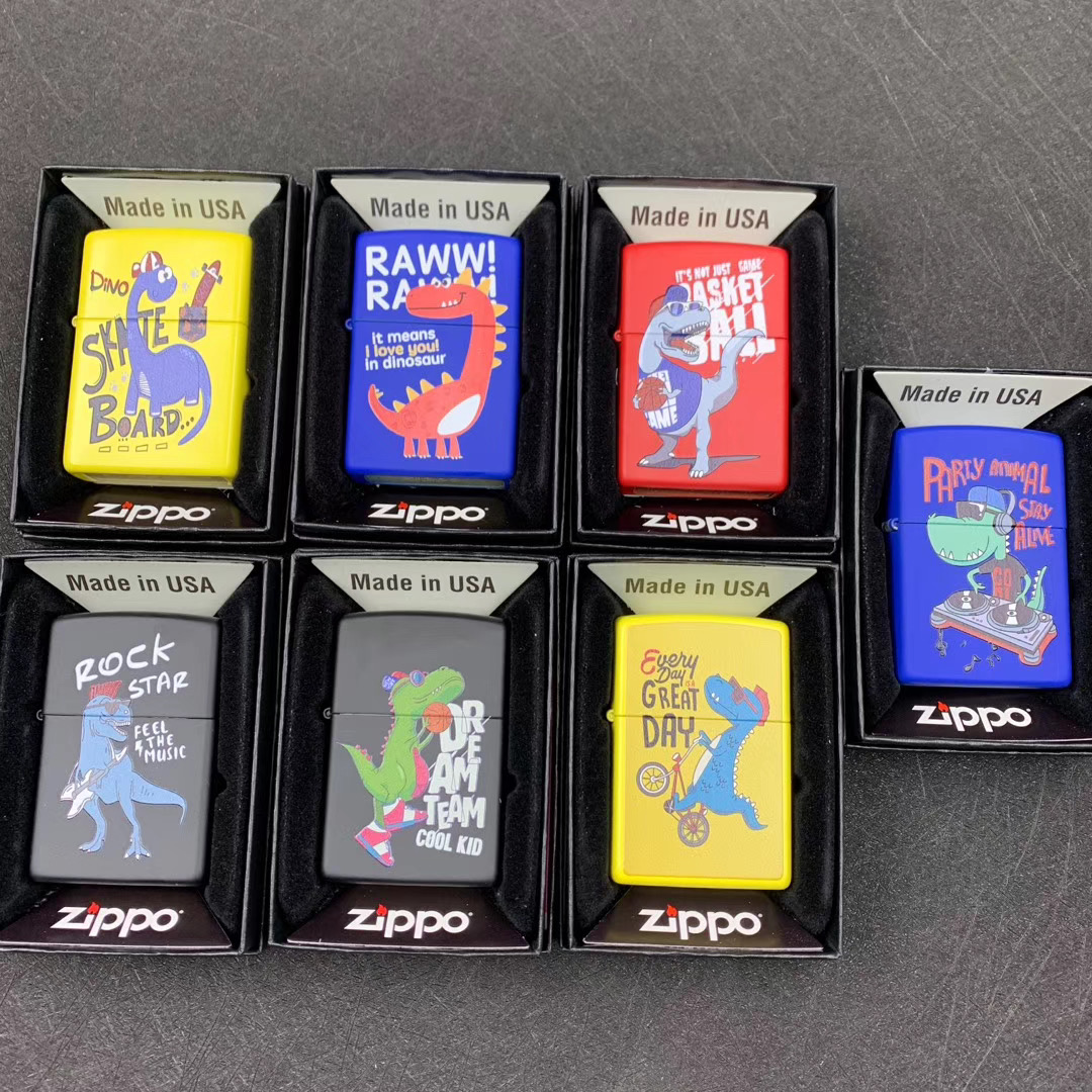 小恐龙zippo哑漆卡通礼物打火机