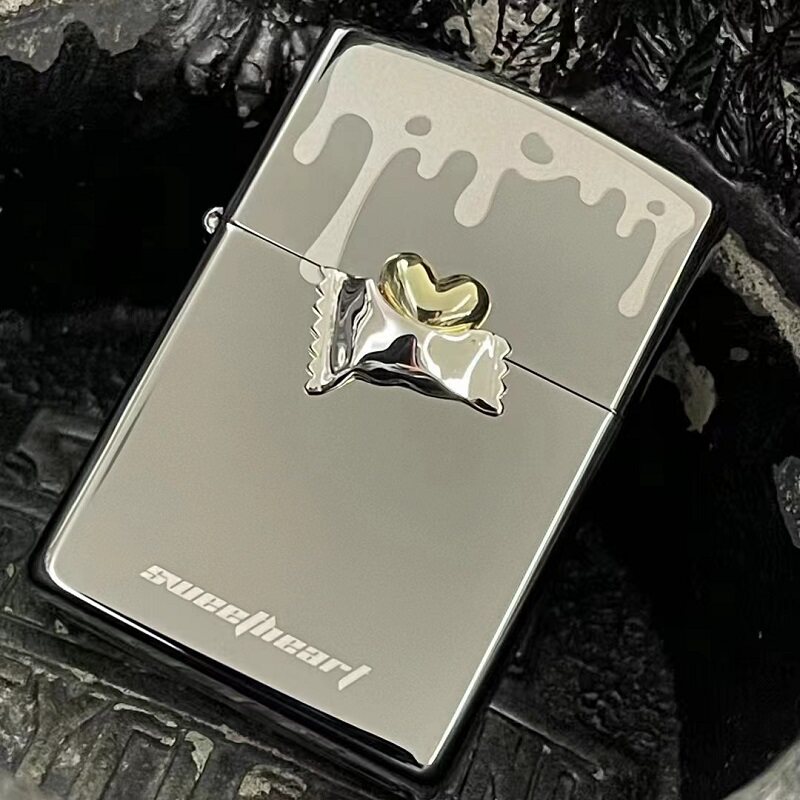zippo之宝防风打火机正品 冰面糖果甜心立体爱心贴章 七夕礼物