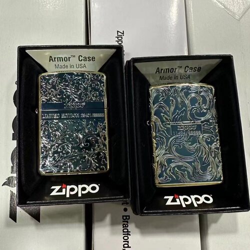 zippo唐草铜送礼熏金限量打火机