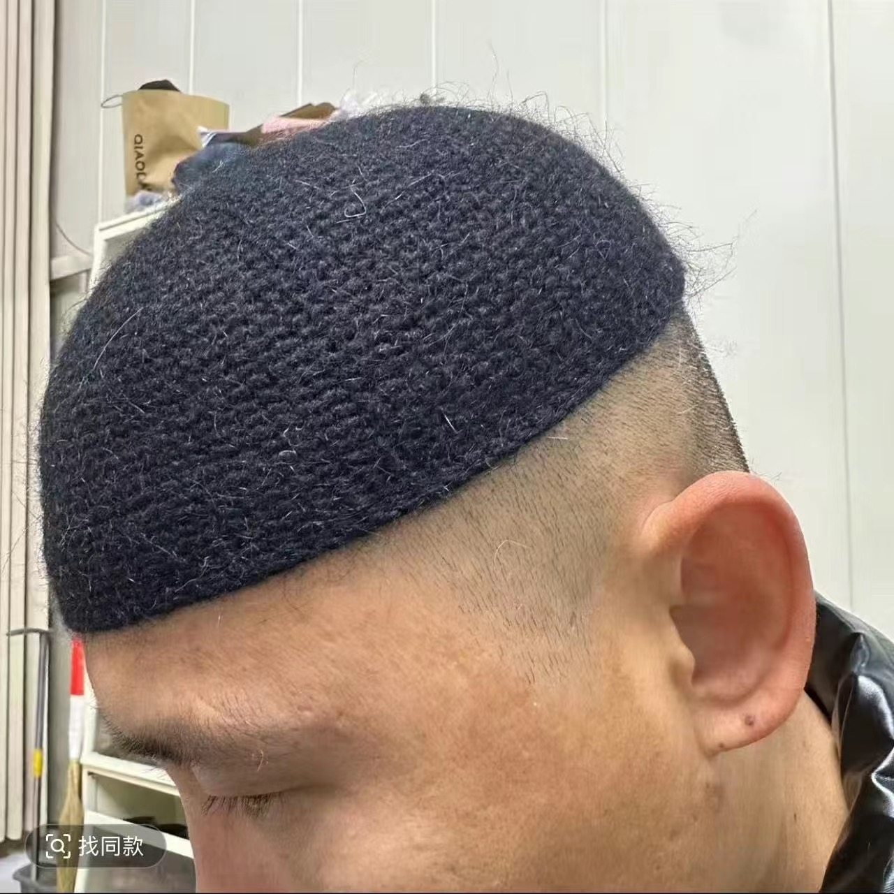 秋冬貂绒新款男士线帽纯手工钩织帽子瓜皮帽舒适钩针保暖加厚爆款