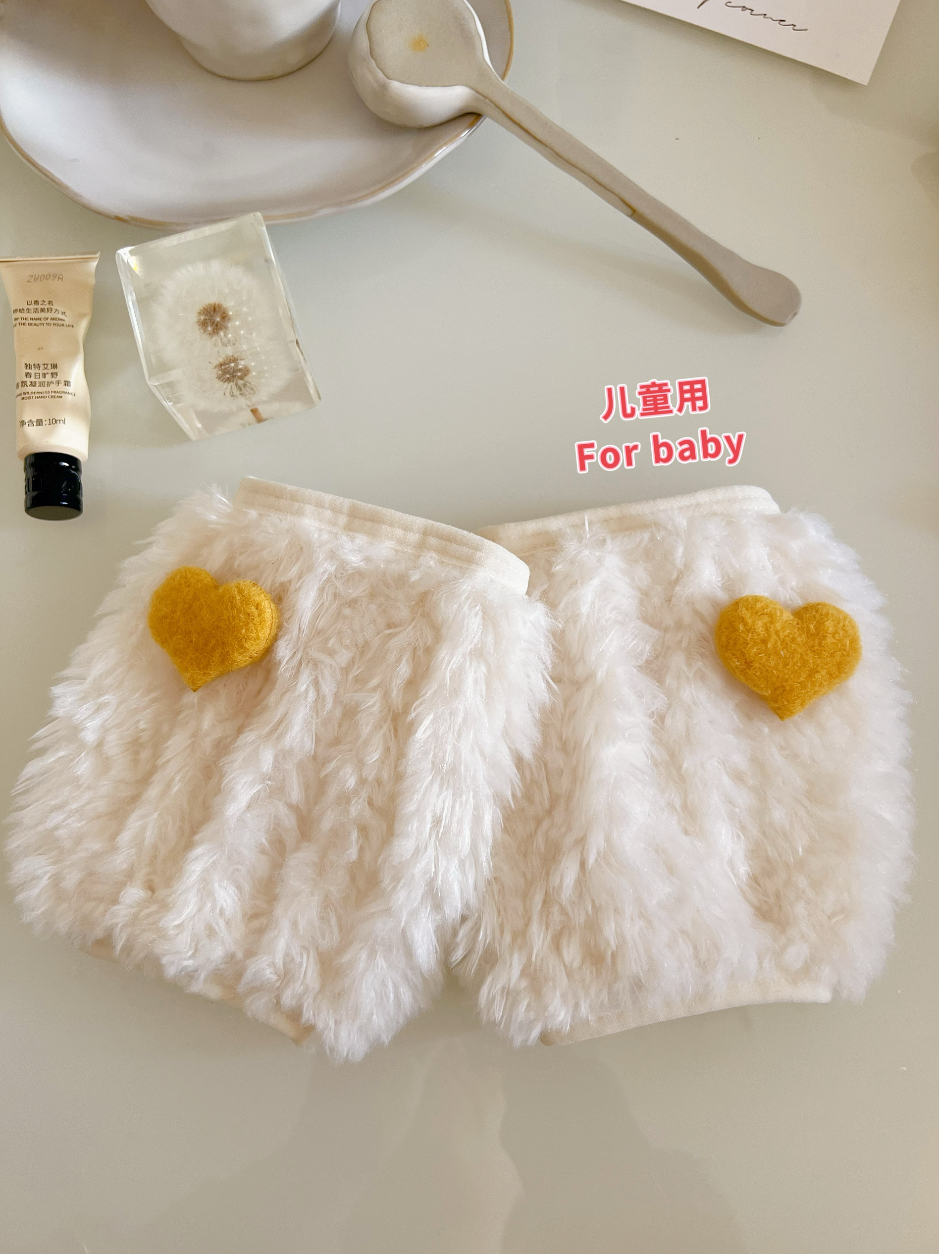 秋冬季新款儿童毛绒袖套保暖羽绒服护袖套袖宝宝可爱套袖防脏护袖