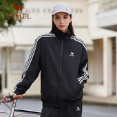 骆驼户外休闲衣夹克风衣立领运动外套男女同款 情侣春秋防泼水黑色