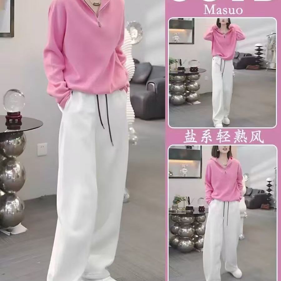 粉色休闲运动套装女2025新款