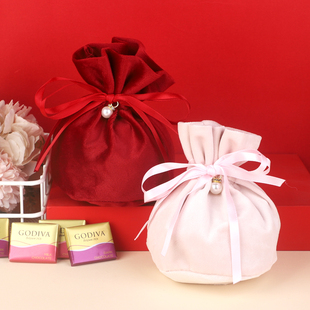 结婚喜糖成品含糖分同事套装回礼婚礼桌糖小红书珍珠绒布袋伴手礼