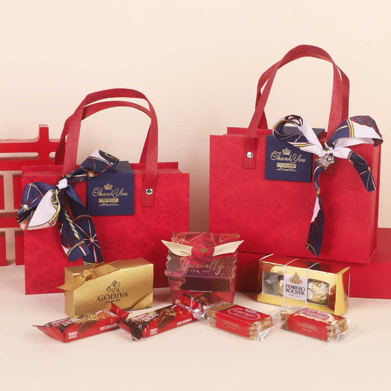 高档结婚喜糖手提礼盒成品含糖 创意伴手礼伴娘订婚糖果回礼礼盒