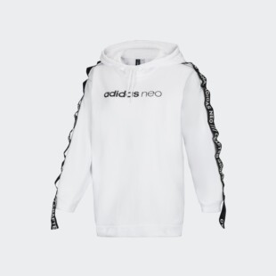Adidas/阿迪达斯NEO秋冬款女子休闲中长款套头衫卫衣 DZ5682