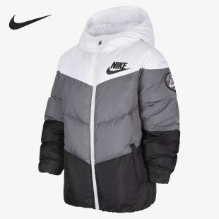 新款 100 正品 Nike 秋季 CT0604 耐克 大童保暖羽绒服连帽外套