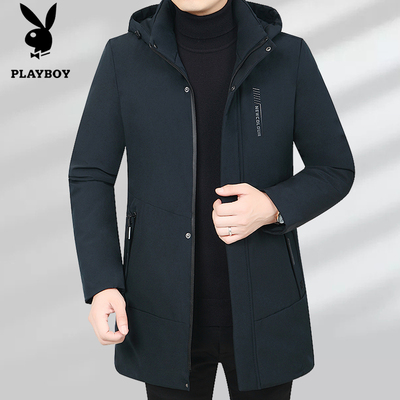 花花公子棉衣男款冬季加厚中长款爸爸装保暖棉服中年保暖棉袄外套