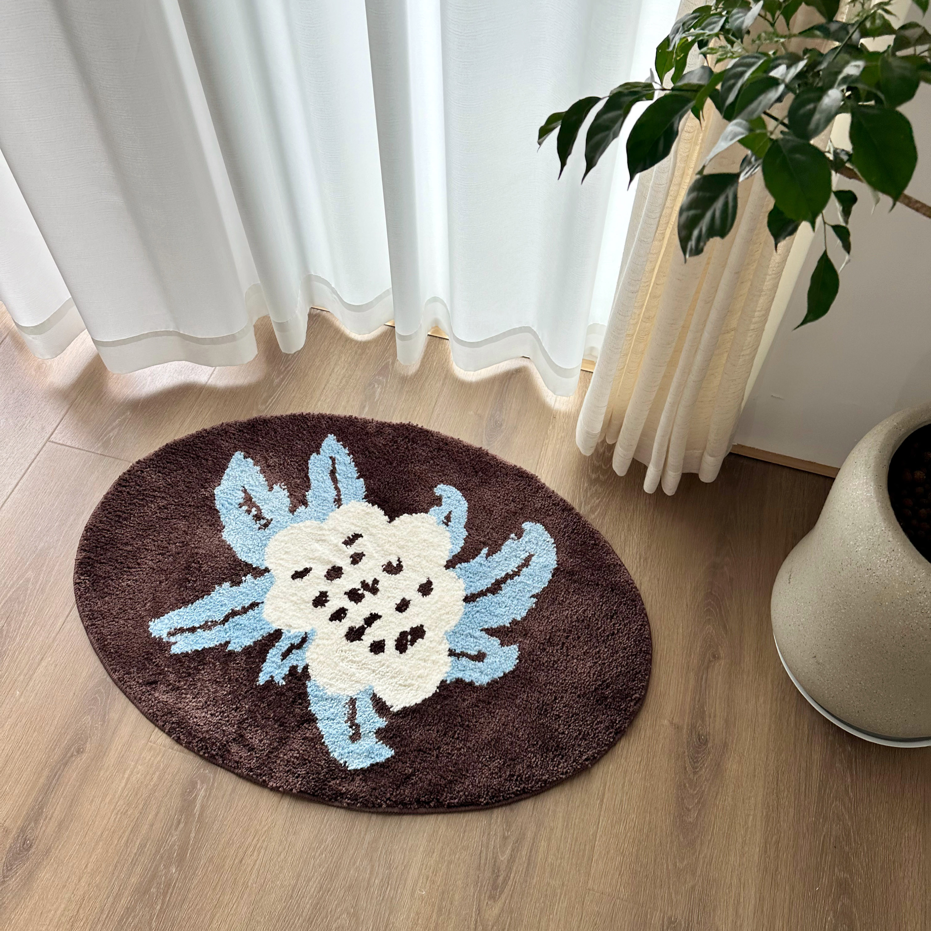 ins复古簇绒地毯高级感法式地垫