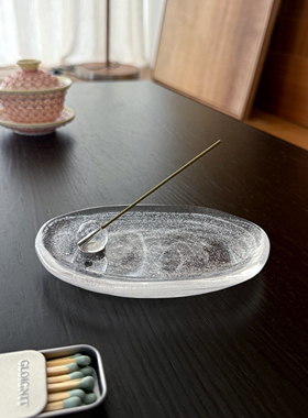 手作透明玻璃线香器香插茶道摆件