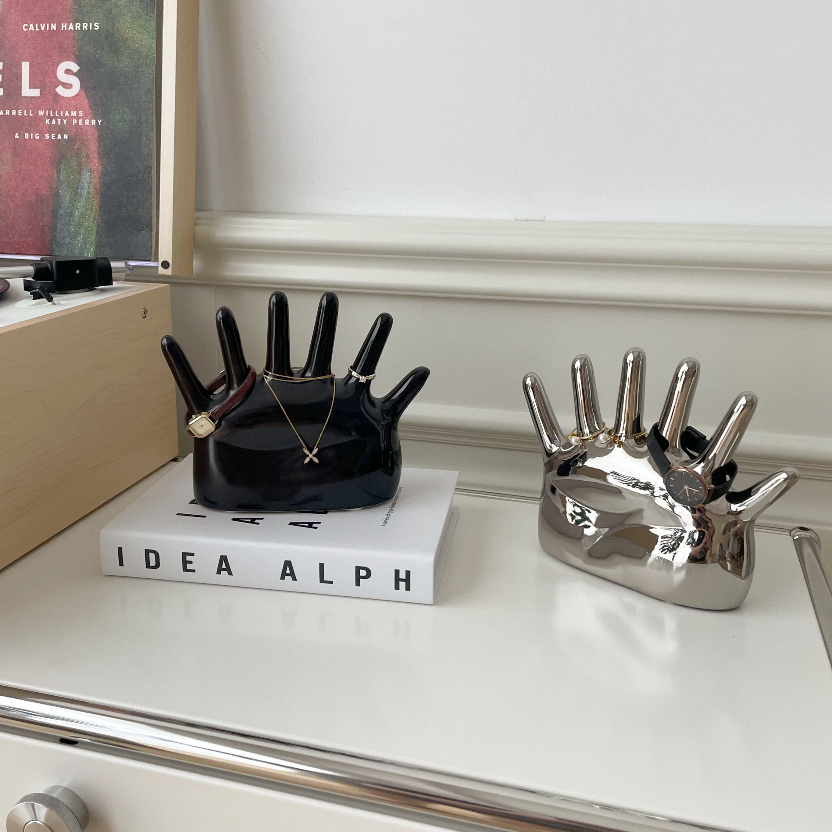 六手指首饰陶瓷收纳架中古风手掌戒指饰品展示陈列架创意桌面摆件,收纳整理,首饰架,淘宝优惠券,粉丝福利购,淘宝优惠卷