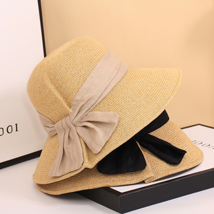 帽子女士遮阳帽防晒百搭夏季太阳帽海边渡假沙滩帽编织草帽凉帽女