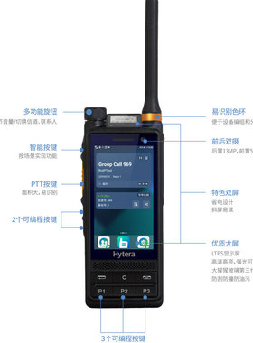 海能达PDC680对讲机户外远距离不限插卡手台公网双模手持机Hytera