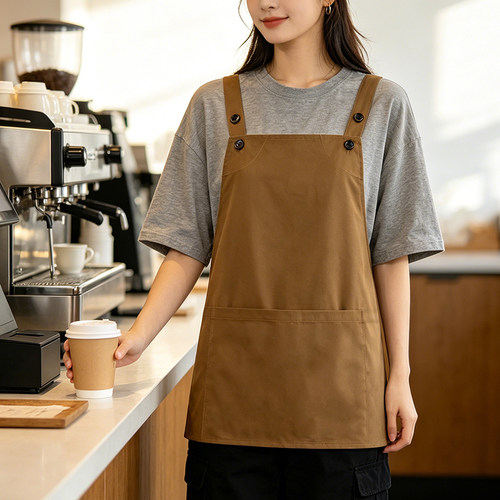 夏季透气短款围裙防水工作服定制