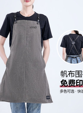 质量好的围裙餐饮工作服免费印字