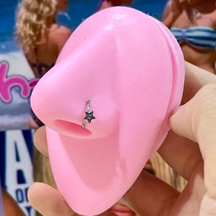 欧美2000s辣妹小众个性钛钢防过敏五角星侧鼻翼C型鼻环穿刺饰品