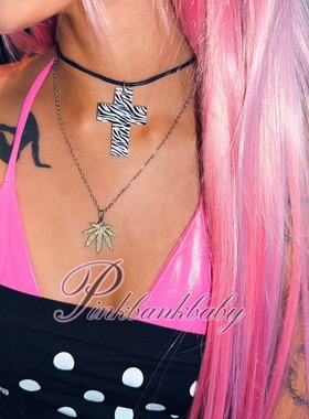 原创自制小众个性斑马纹项链