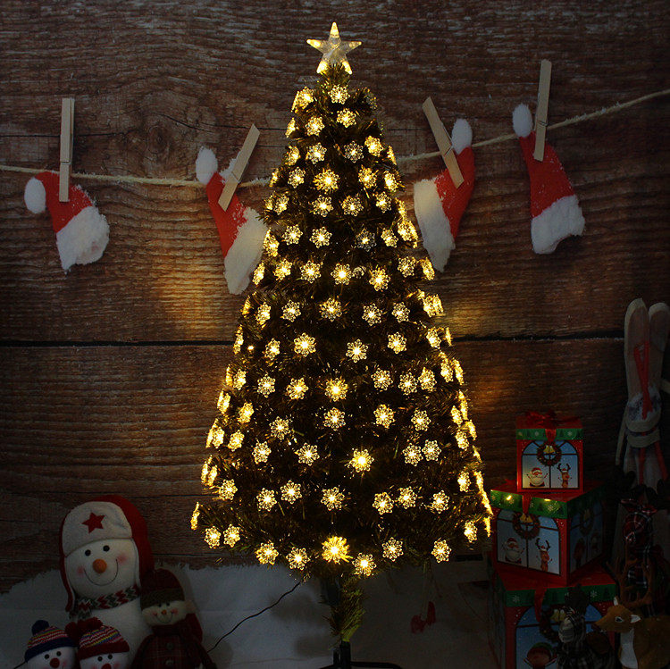 圣诞节装饰装扮1.2、1.5、1.8、米闪光发光雪花金叶光纤圣诞树