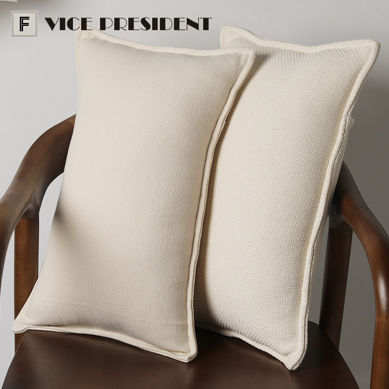 法式暖纯亚麻+棉凉爽抱枕法式棉麻抱枕沙发米色靠垫客厅腰枕靠枕