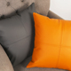现代超纤软牛皮新橙色轻奢抱枕套客厅沙发靠垫仿真皮汽车腰枕靠枕