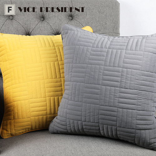 复古灰色绿色天鹅婴儿绒双面绗缝新中式抱枕样板间别墅腰枕靠车用