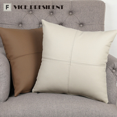 北欧生态软牛皮轻奢皮抱枕客厅沙发仿真皮靠垫办公室座椅汽车靠背