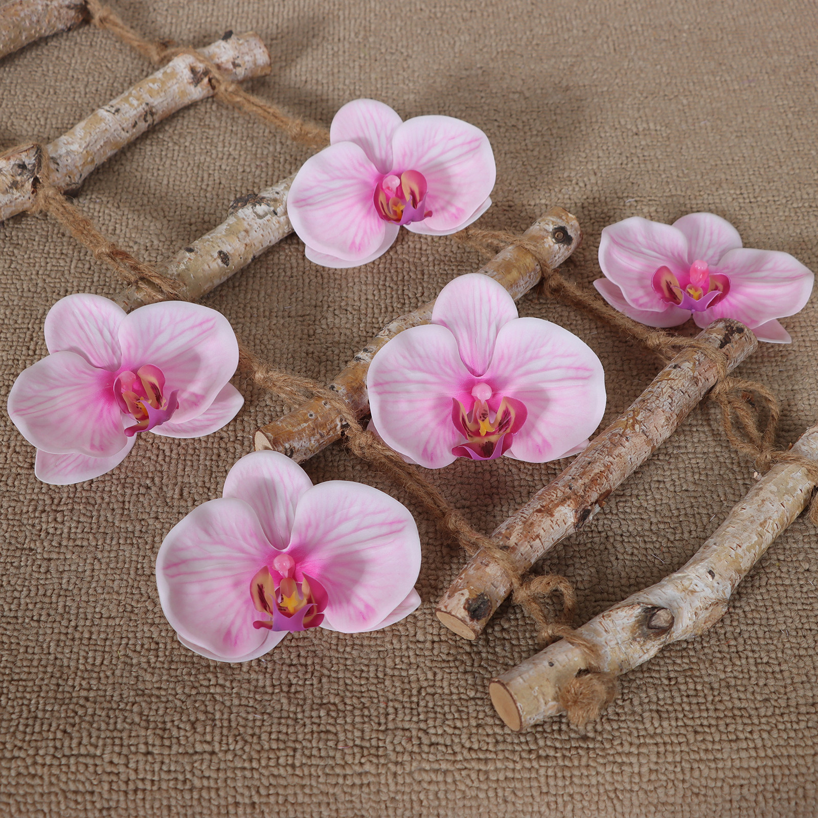 粉色高品质蝴蝶兰花头花瓣 伴手礼喜糖盒蛋糕装饰手工DIY仿真花朵