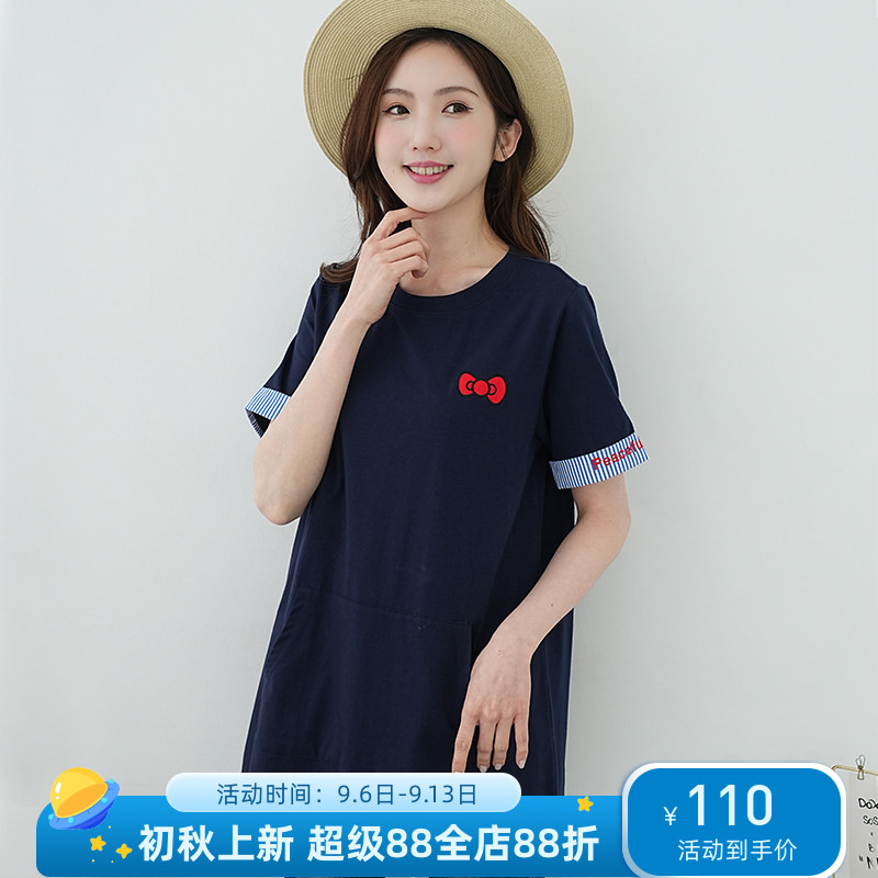 胖mm休闲中长款短袖A版遮肚子PP图片