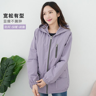 外套韩版 冬装 连帽口袋拉链棉衣2025胖mm薄棉上衣 女装 艾依琪格大码