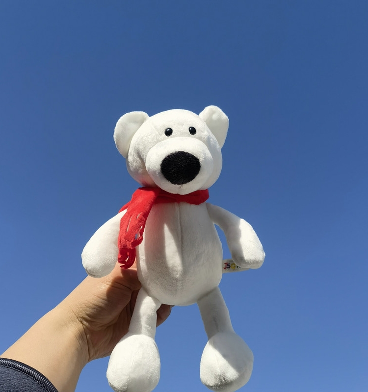JSQ TOYS北极熊公仔戴围巾玩偶情侣娃娃生日礼物女生可爱毛绒玩具
