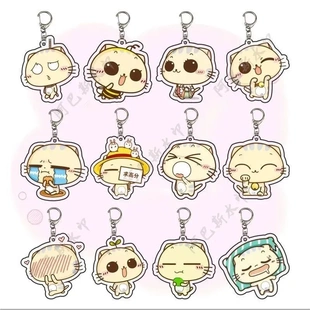 cc猫可爱卡通表情书包挂件朋友闺蜜礼物亚克力钥匙扣包包饰品