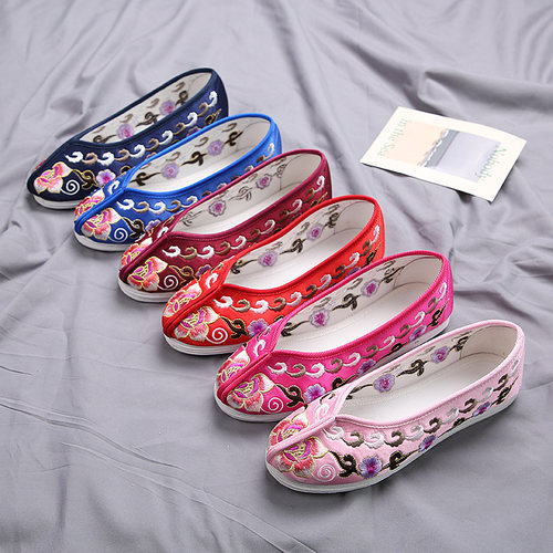 老北京手工布鞋女款单鞋绣花鞋千层布底民族风圆头舞蹈鞋子国风鞋 - 封面