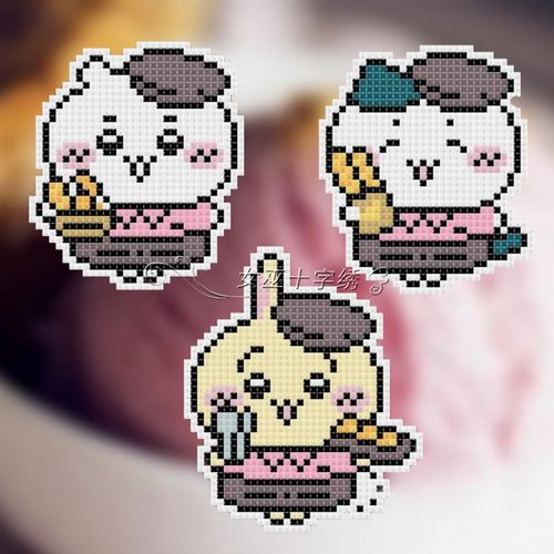 十字绣冰箱贴卡通吉伊卡哇