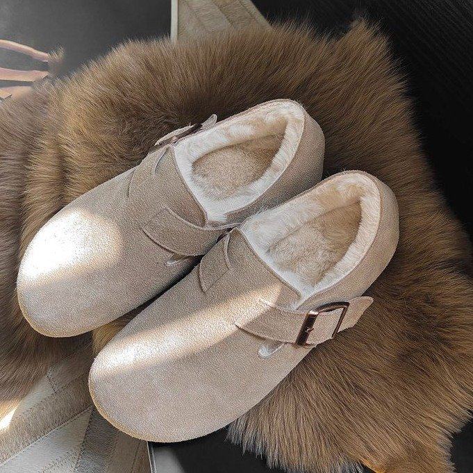 全包加绒加厚勃肯鞋女2025秋冬季新款平底豆豆鞋博肯棉鞋子雪地靴,女鞋,棉鞋,淘宝优惠券,粉丝福利购,淘宝优惠卷