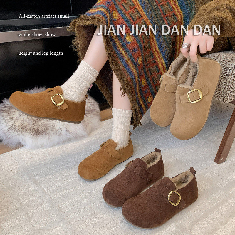加绒全包勃肯鞋女2025秋冬新款博肯鞋平底一脚蹬孕妇软底豆豆鞋子,女鞋,勃肯鞋/软木鞋,淘宝优惠券,粉丝福利购,淘宝优惠卷