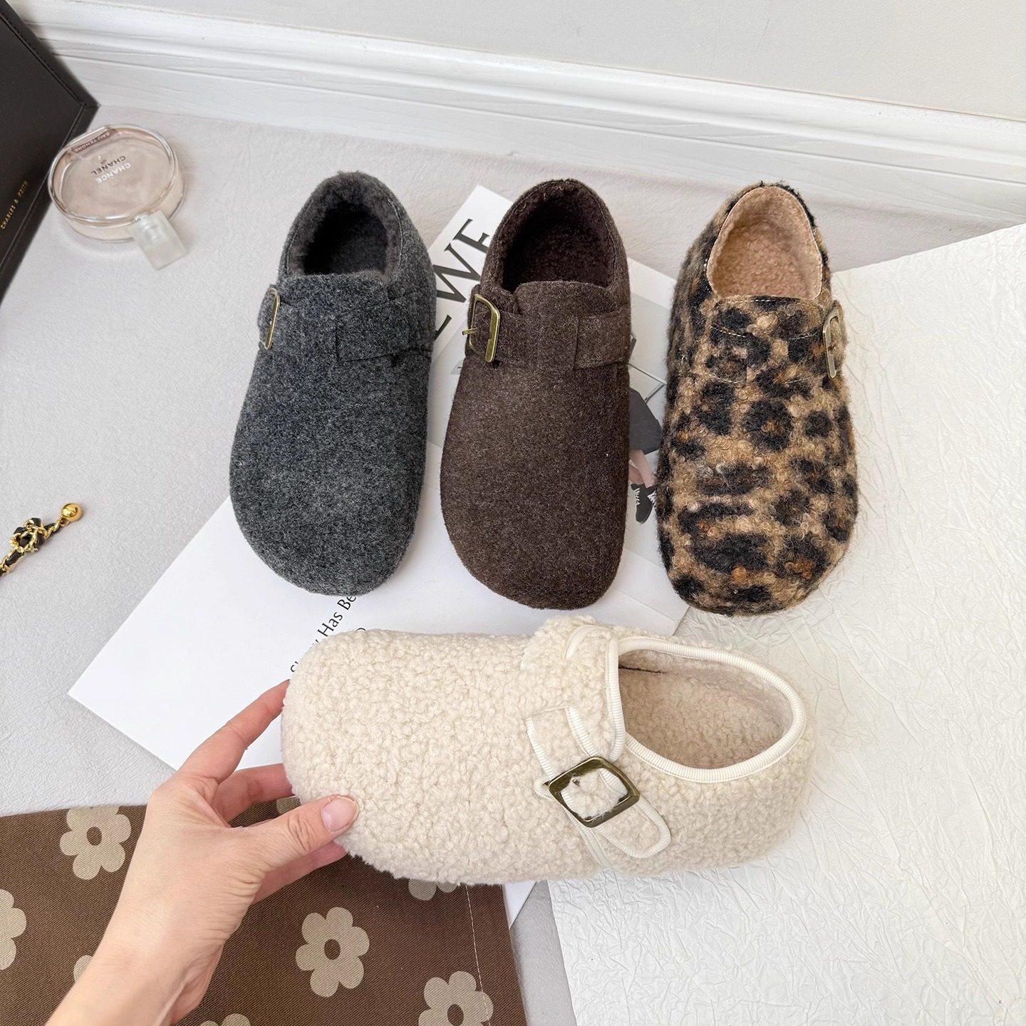 厚底4cm内增高毛呢勃肯鞋女冬加绒2025新毛毛保暖软底复古棉单鞋,女鞋,勃肯鞋/软木鞋,淘宝优惠券,粉丝福利购,淘宝优惠卷