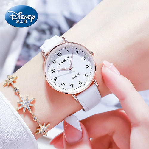 迪士尼女生夜光防水手表