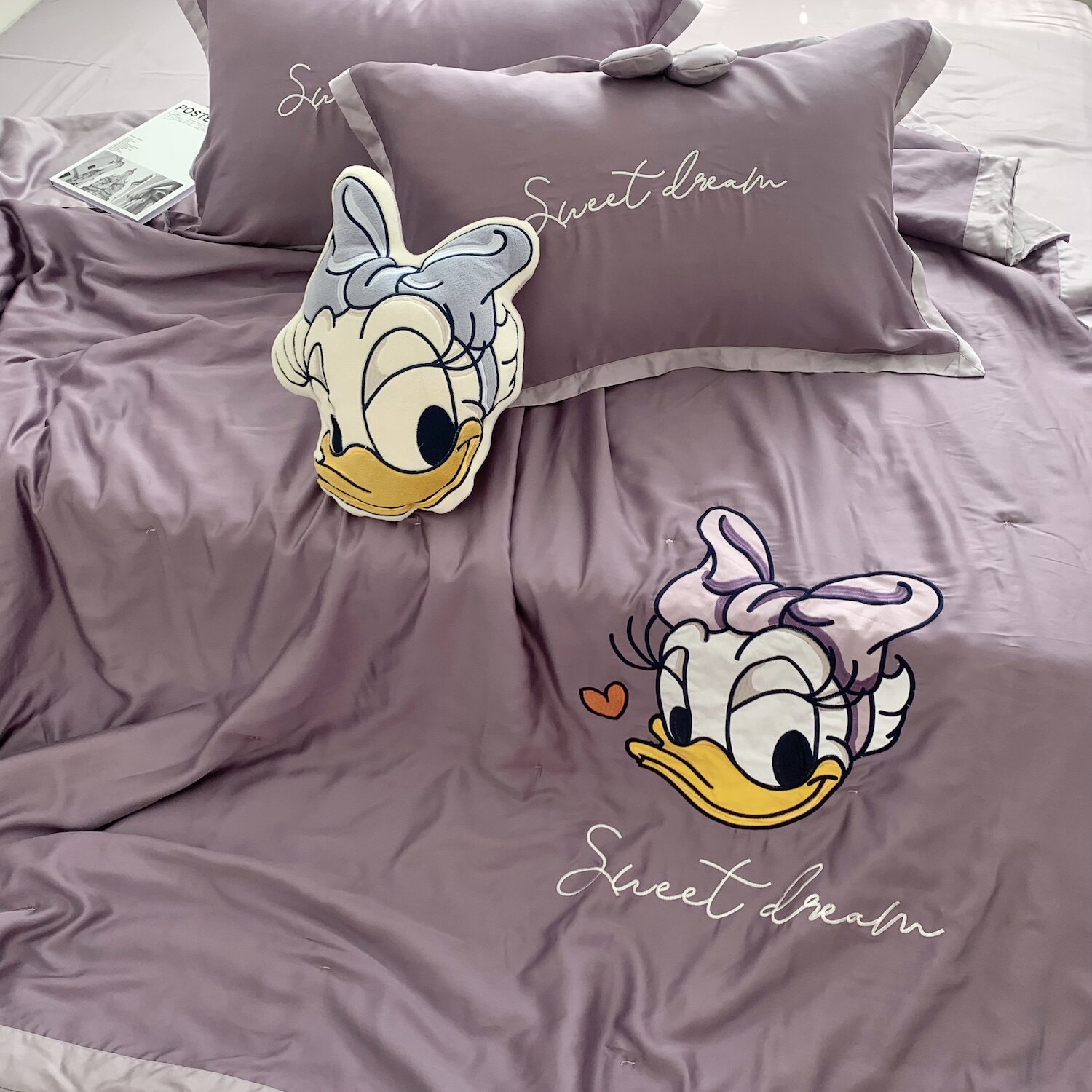 黛西刺绣迪士尼卡通60支兰精天丝夏凉被空调被可机洗夏被夏天薄被