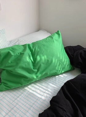 加点墨 黑色天蓝条纹混搭纯棉全棉四件套床单床笠色织