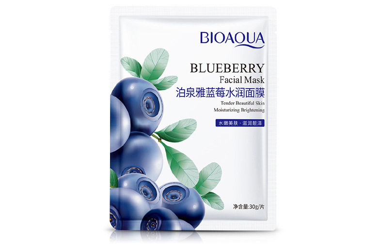 泊泉雅蓝莓奇迹面膜30片补水保湿控油蚕丝贴收缩毛孔提亮肤色