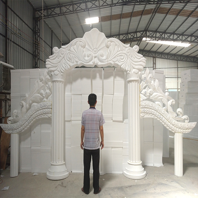 大型婚庆舞台留影区花泡沫雕塑