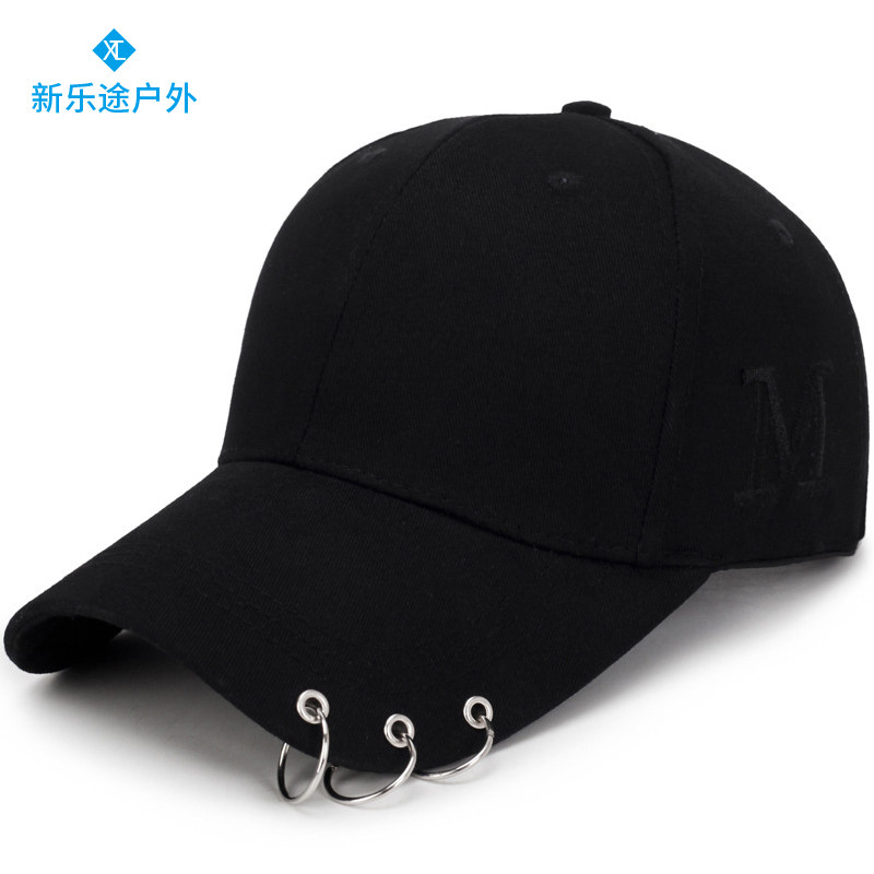 百搭带圈鸭舌帽街头潮女显脸小防晒帽遮阳韩版时尚男帽子夏季透气